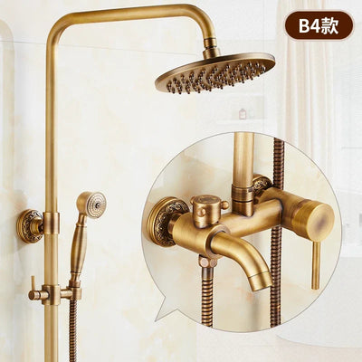 Rainfall Shower Set Antique Bronze Faucet Set.