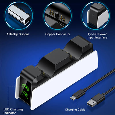 Dual Fast Charger for PS5 Wireless Controller Stand for Sony PlayStation.