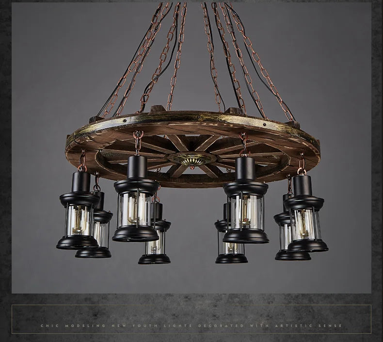 Wheel Pendant lights Metallic luster Hanging Lamps.