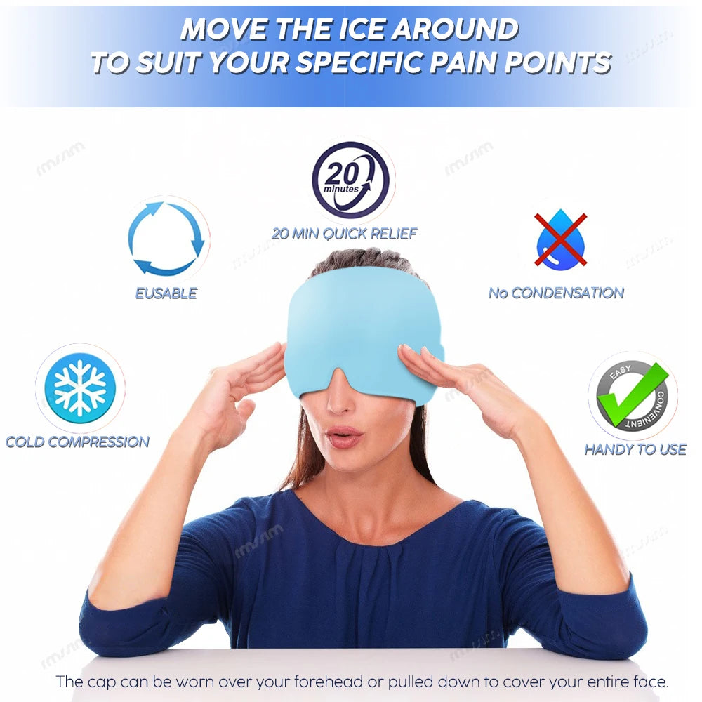 Head Massager Cap Gel Hot Cold Therapy.