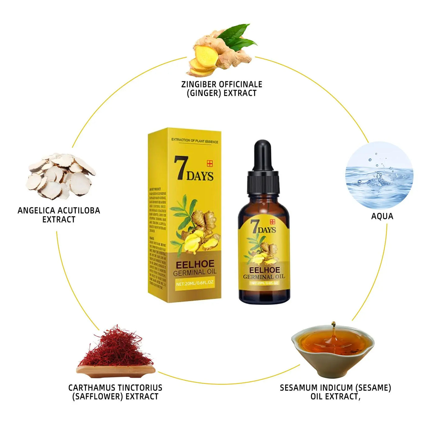 Ginger Hair Care Oil Hair Roots Scalp Treatment.