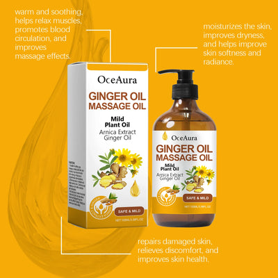 Body Relaxing Essential Oil Ginger Massage Oil Improve Rough Dry Skin.