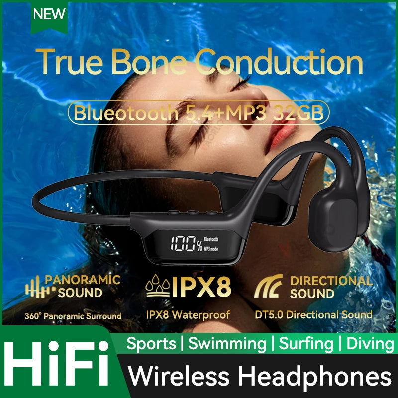 Bluetooth Wireless Swimming Headsets.
