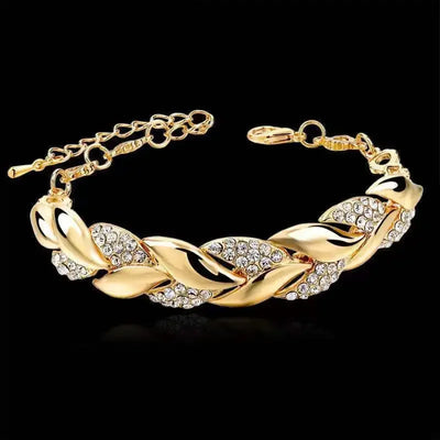 Luxury Love Braided Leaf Bracelet.