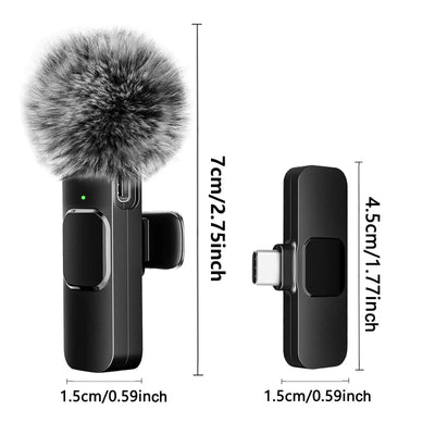 Wireless Lavalier Microphone Audio Video Recording.