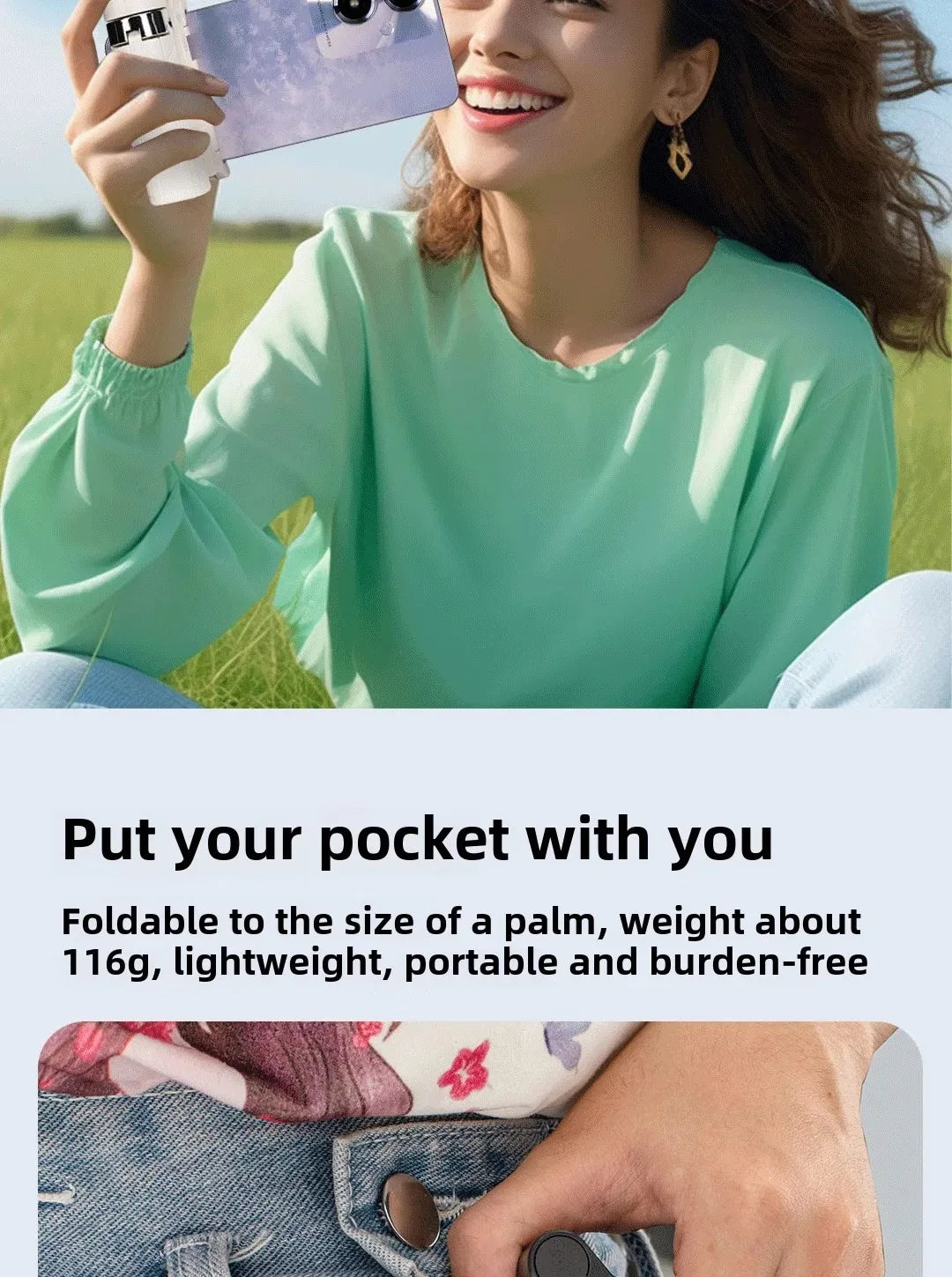 Super Mini Selfie Stick Portable Phone Holder.