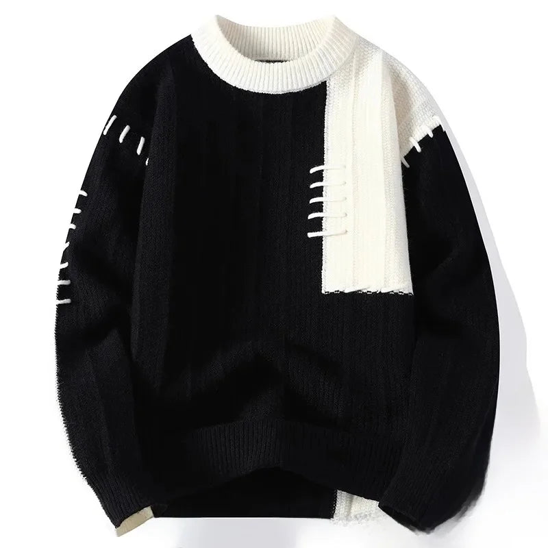 Trendy Men's Loose-Fit Knitted Sweater.