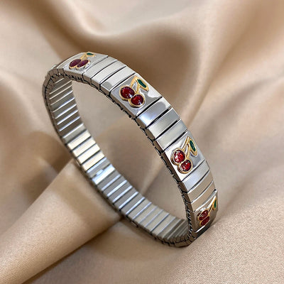 Pepper Cherry Pendant Elastic Bangles Bracelets.