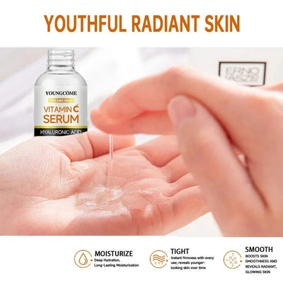 Vitamin C Facial Serum with hyaluronic acid moisturizing and anti-aging benefits for youthful radiant skin