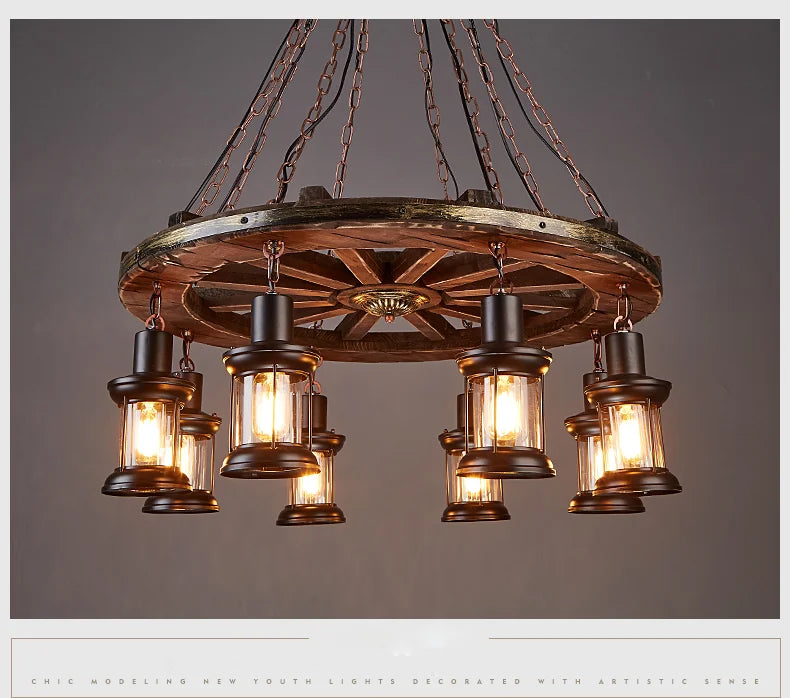 Wheel Pendant lights Metallic luster Hanging Lamps.