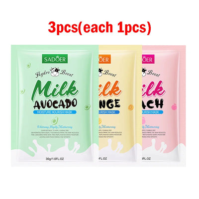 Milk Fruits Facial Masks Vitamin C Avocado.