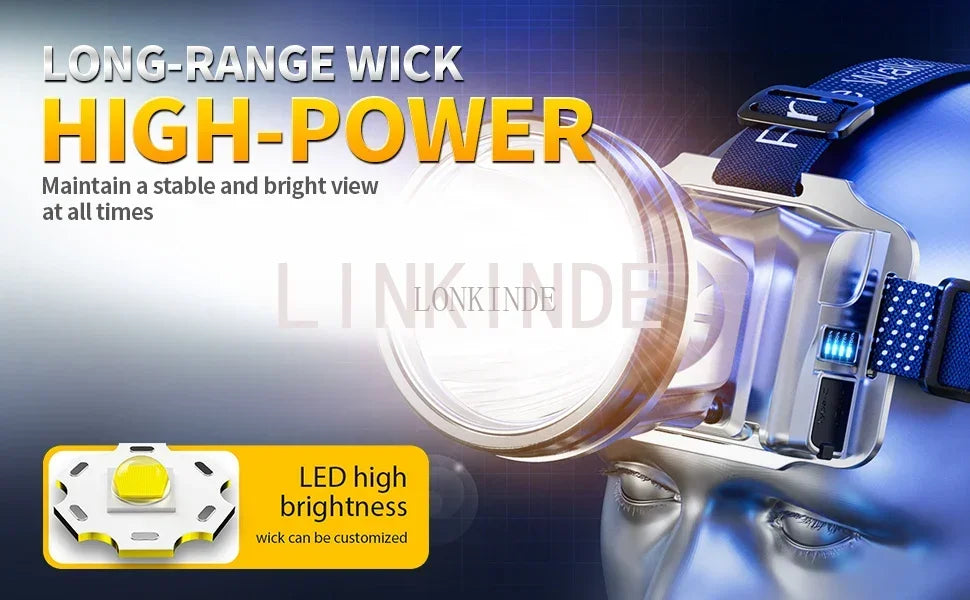 Strong Bald Headlight Ultra Bright
