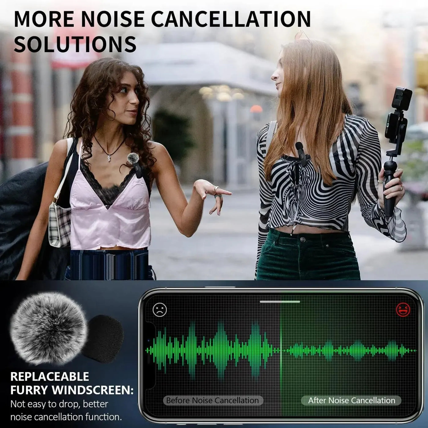 Wireless Lavalier Microphone Audio Video Recording.