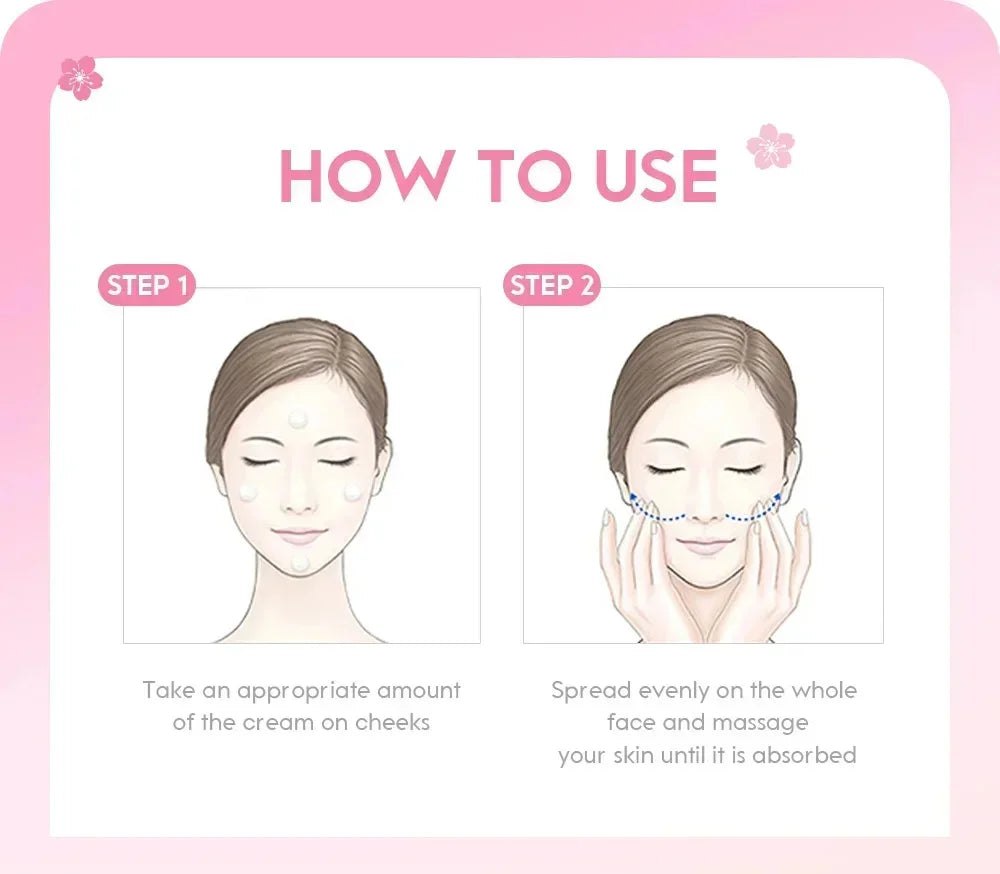 Japan Sakura Wrinkle Remover Face Serum Cream Anti-Aging Fade.