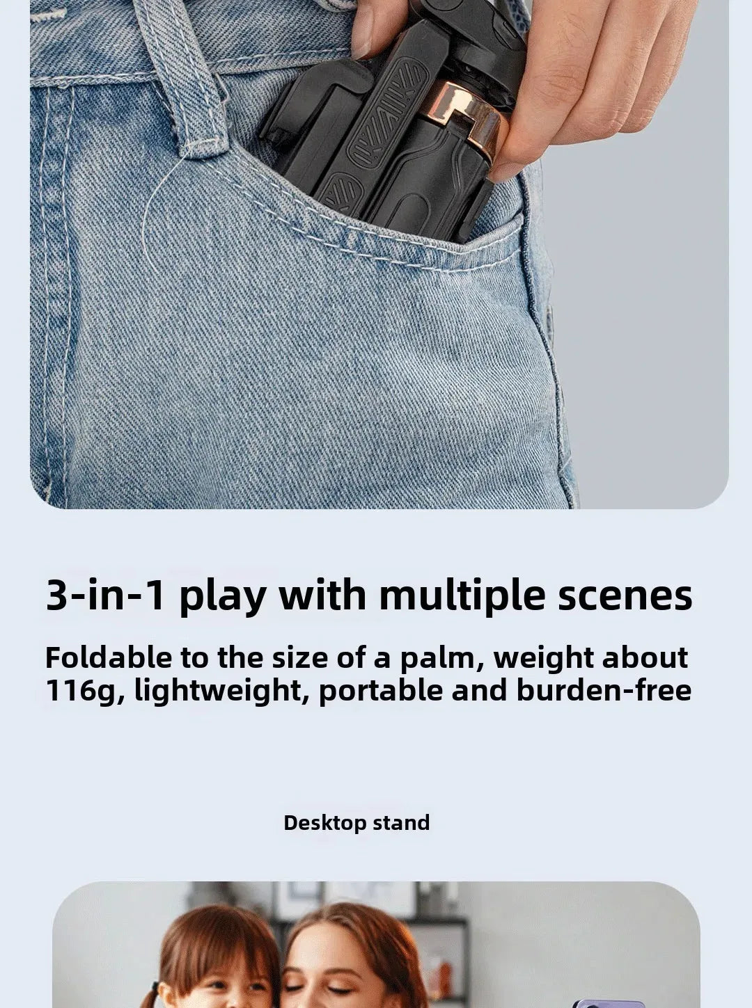 Super Mini Selfie Stick Portable Phone Holder.