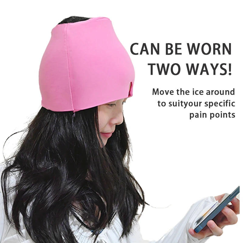 Head Massager Cap Gel Hot Cold Therapy.