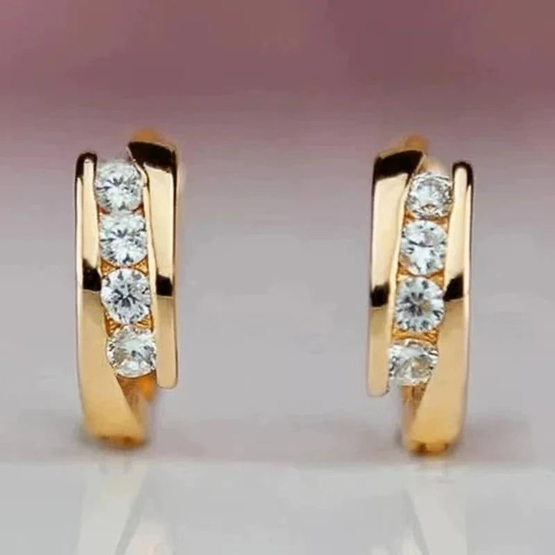Gold Color Earrings Statement Ear Circle.