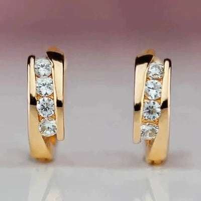 Gold Color Earrings Statement Ear Circle.