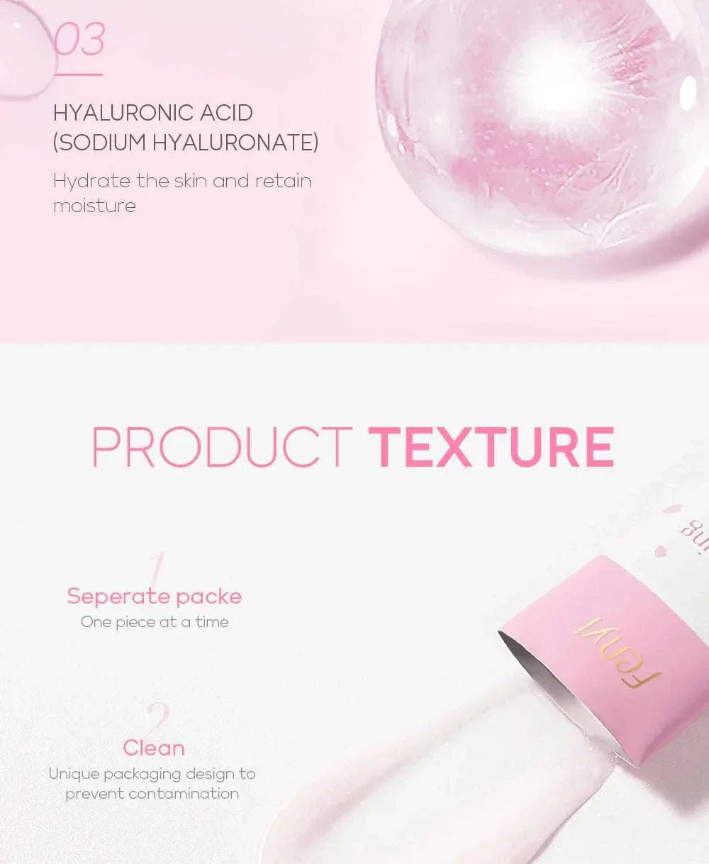 Sakura Moisturizing Sleeping Masks travel night cream with hyaluronic acid for hydrating and nourishing skin in clean, separate packaging