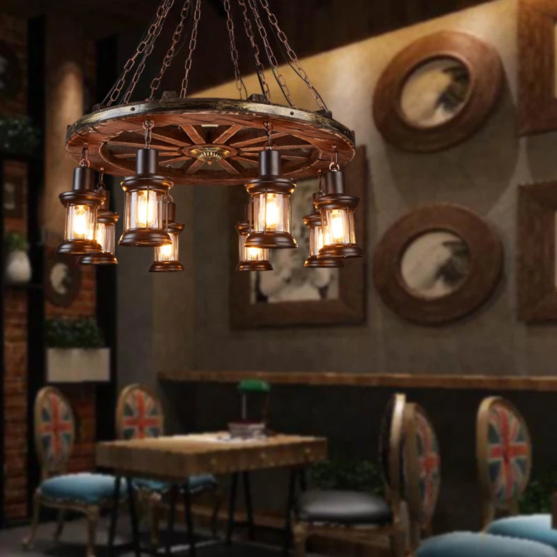 Wheel Pendant lights Metallic luster Hanging Lamps.