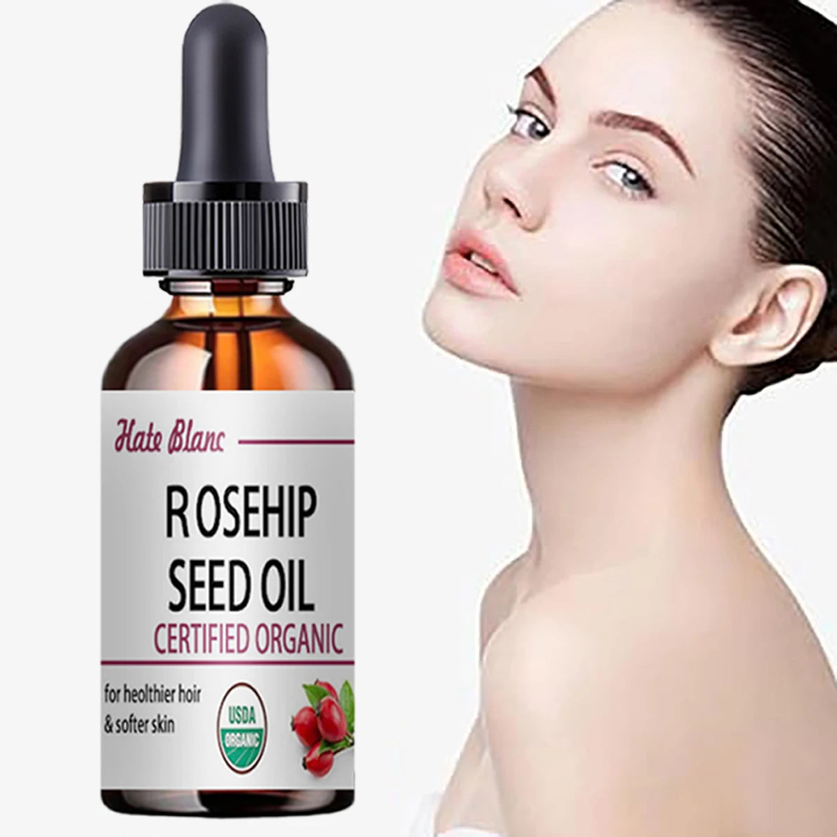 Pure Essential Oils Rosehip Oil Moisturizing Brighten Skin Color.