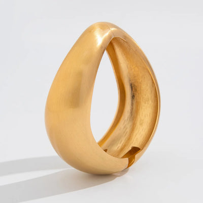 Chunky Heavy Wide Metal Water Drop Bangles.