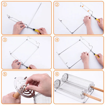 BBQ Basket Grilling Rolling  Mesh Cylinder.