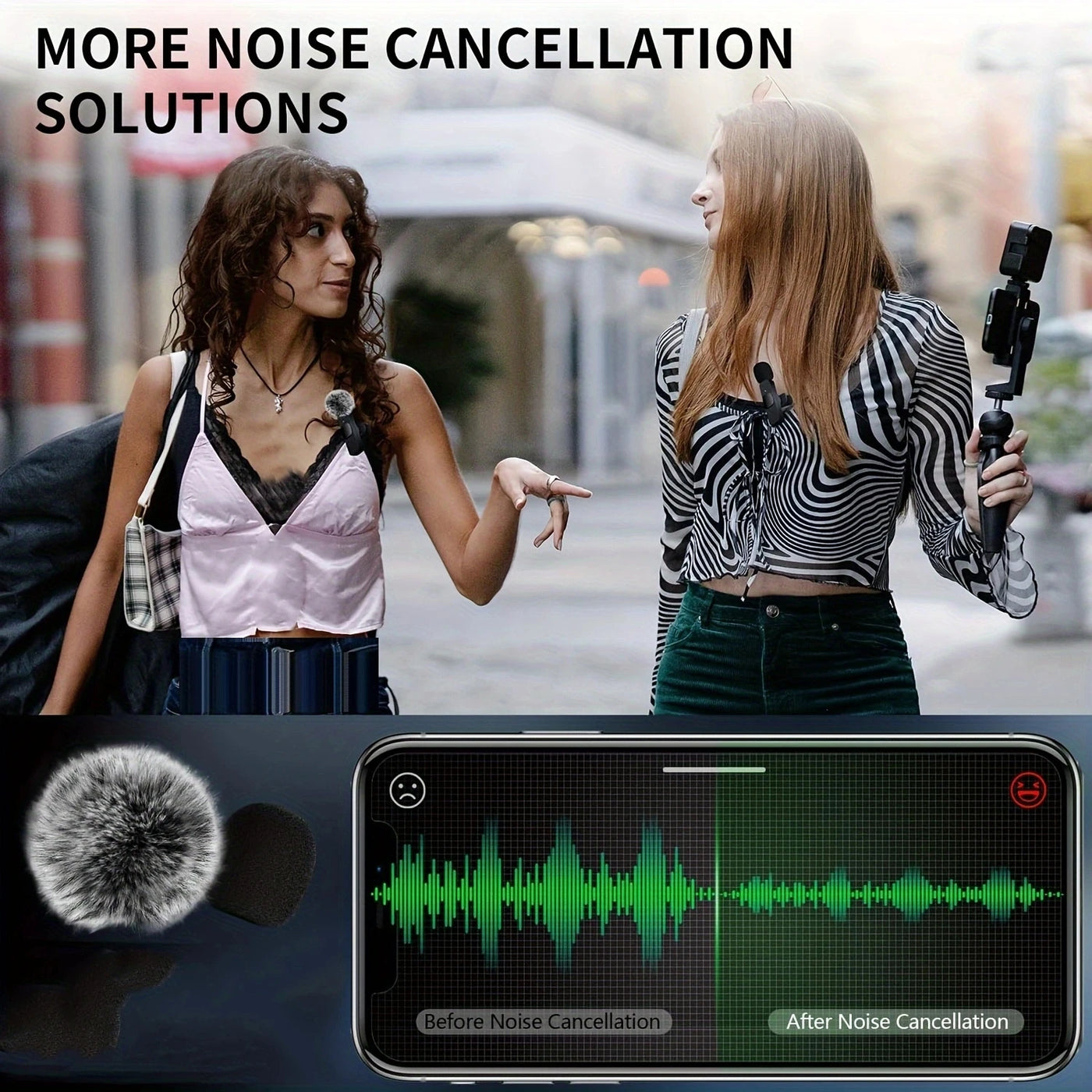 Wireless Lavalier Microphone Audio Video Recording.