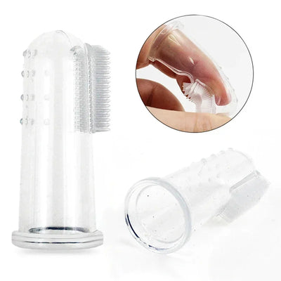 Soft Pet Finger Toothbrush Cleaning Silica gel.