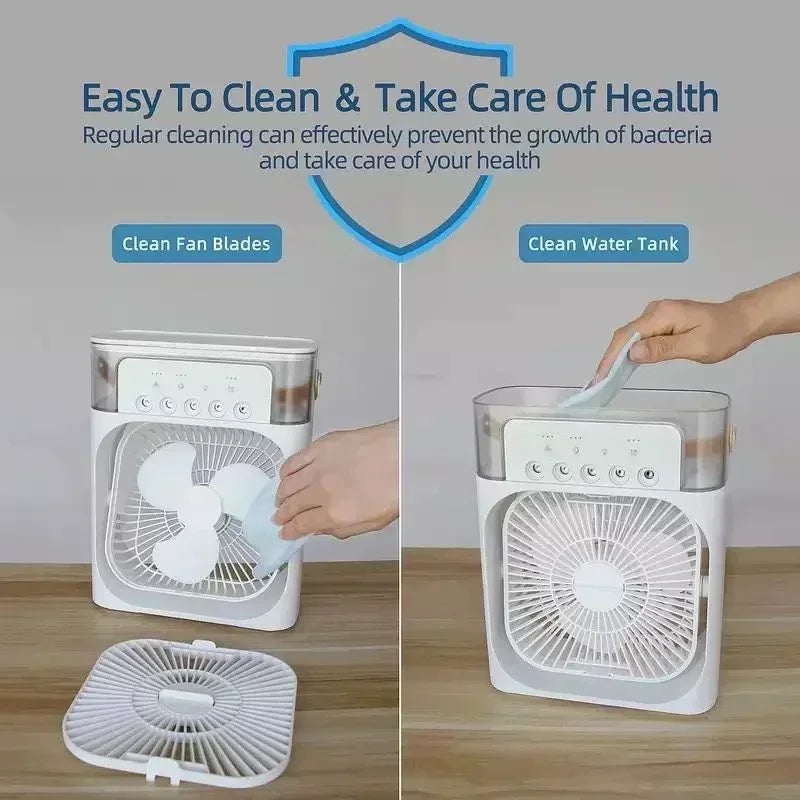 Mini Air Conditioner Fan Cooler Light Portable Humidifier.