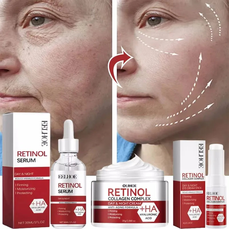 Retinol Wrinkle Remover Face Set Serum.