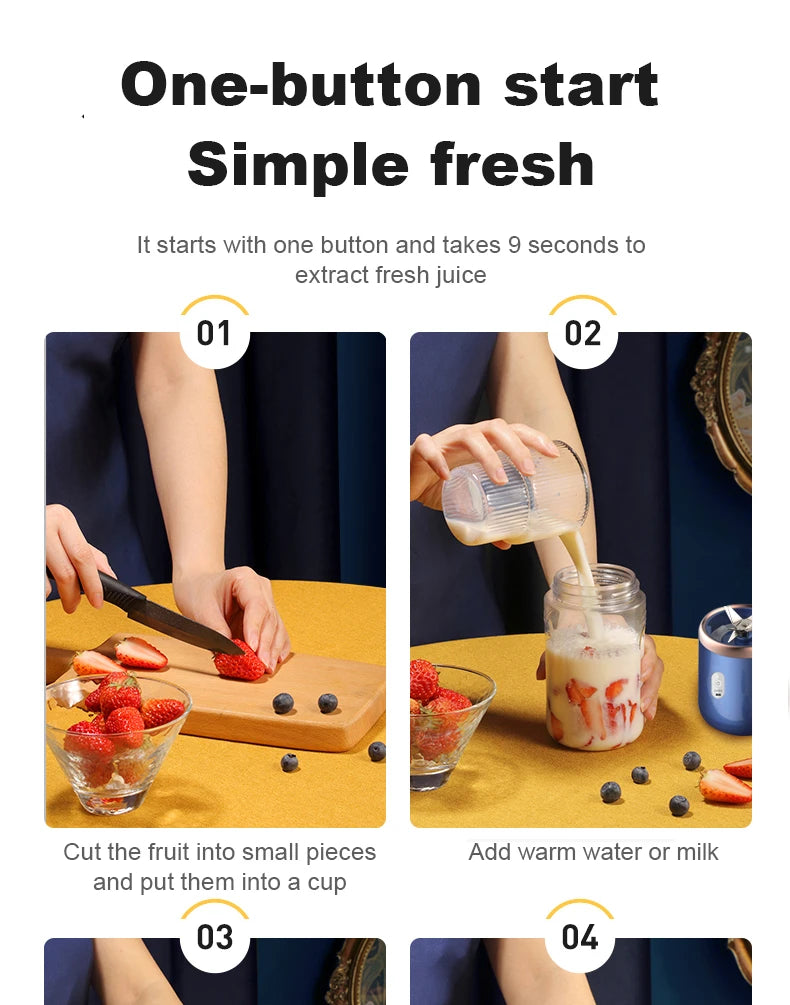 Portable Juicer Cup Smoothie Fruit Blender.