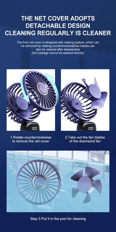 Mini Fan Foldable Portable Neck Hanging.
