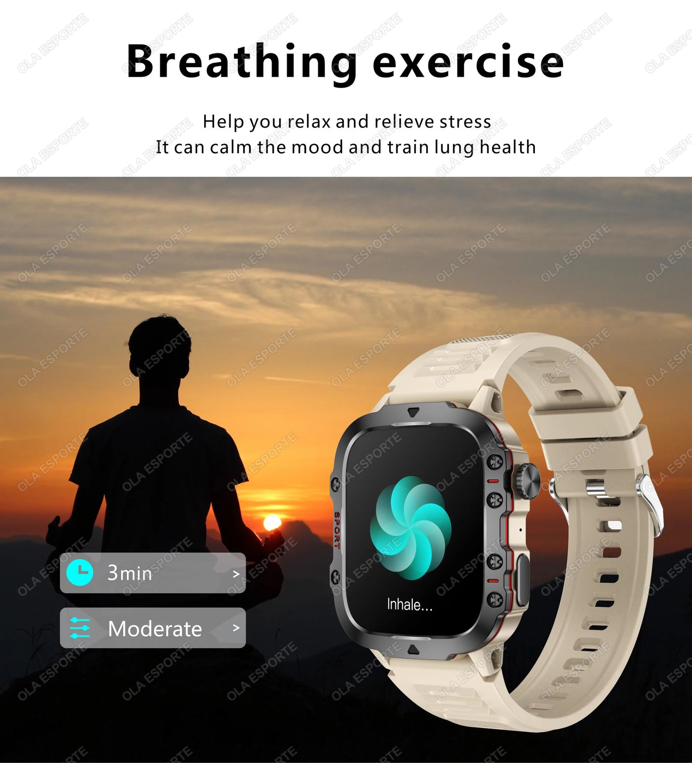 Military Smart Watch Sports Fitness Tracker.