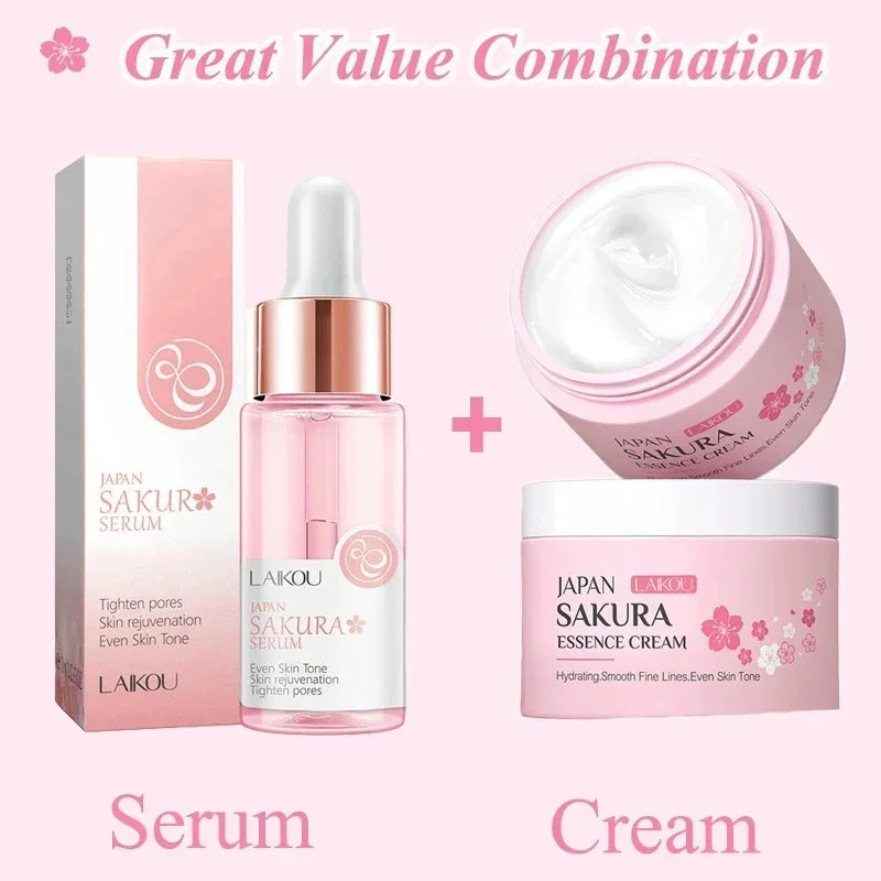 Japan Sakura Wrinkle Remover Face Serum Cream Anti-Aging Fade.