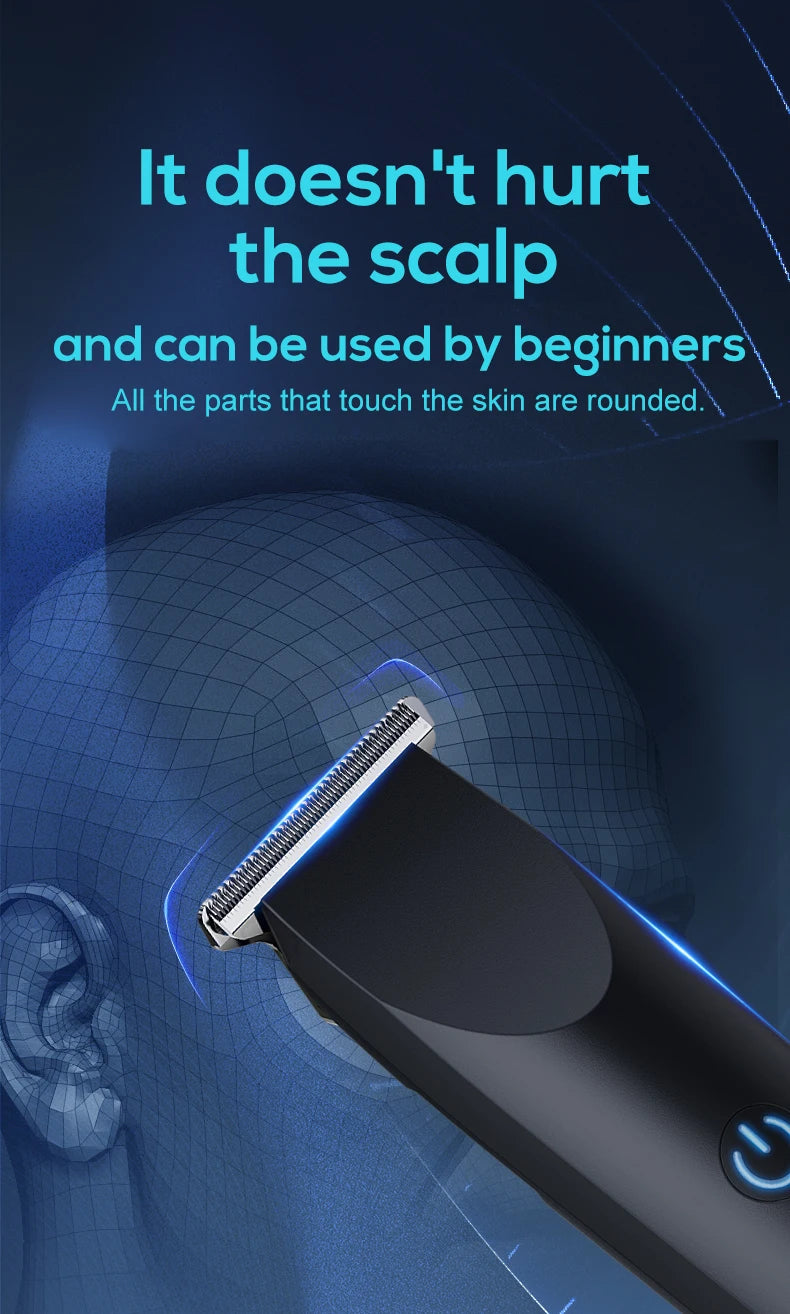Adjustable cutter head with USB charging for electric hair clipper.