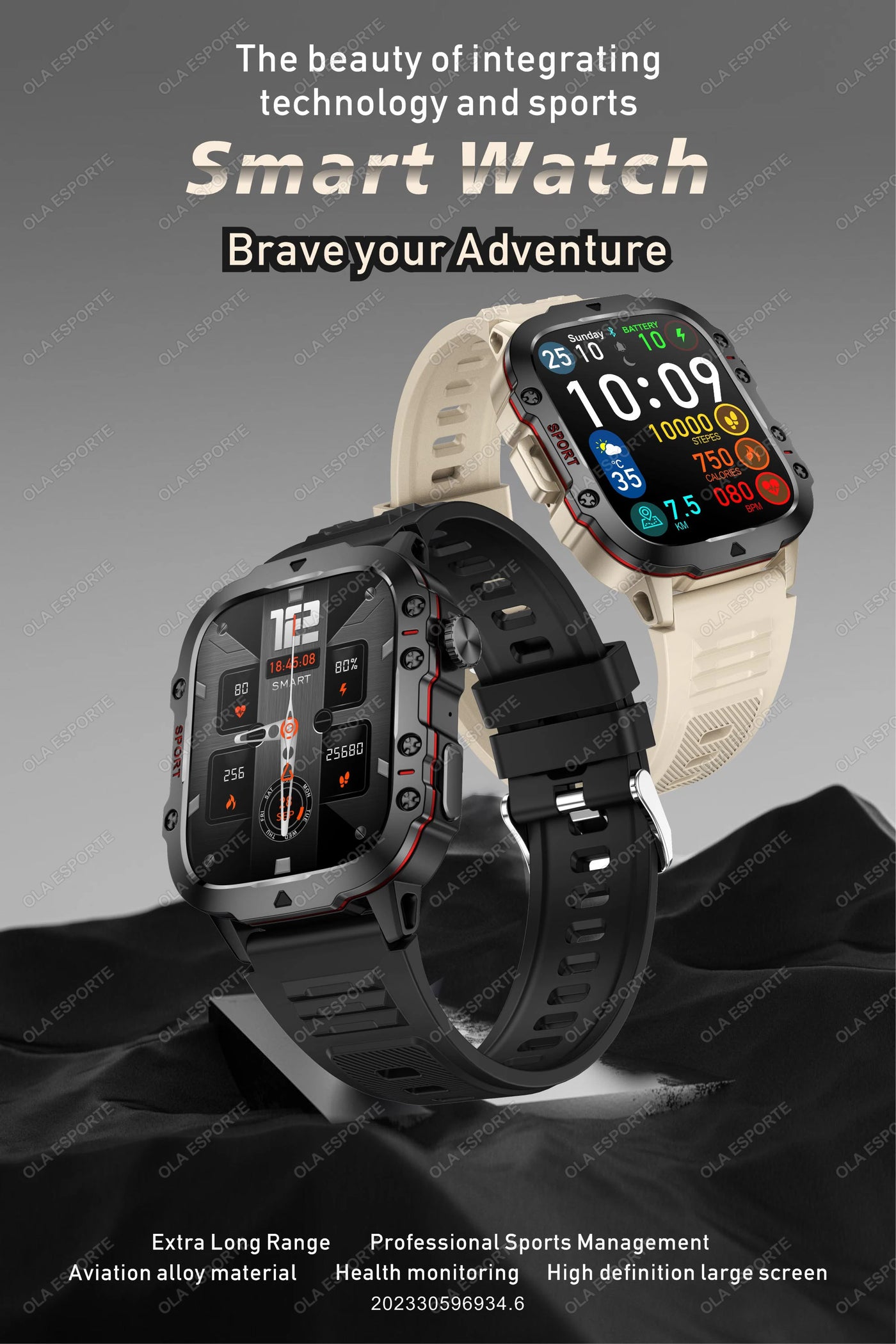 Military Smart Watch Sports Fitness Tracker.