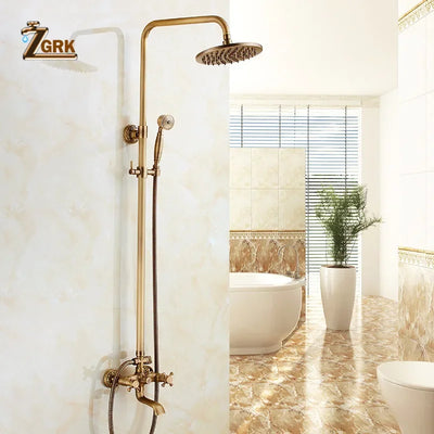 Rainfall Shower Set Antique Bronze Faucet Set.