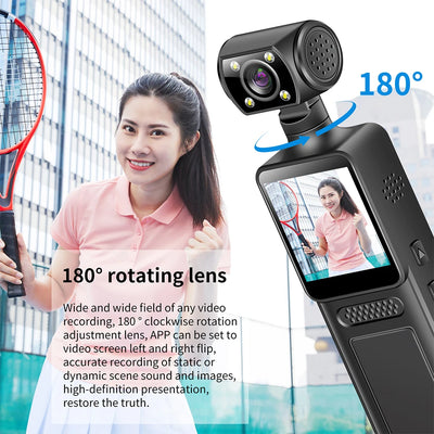 128GB 4K Ultra HD Action Mini Camera 180 Rotatable Vlog.