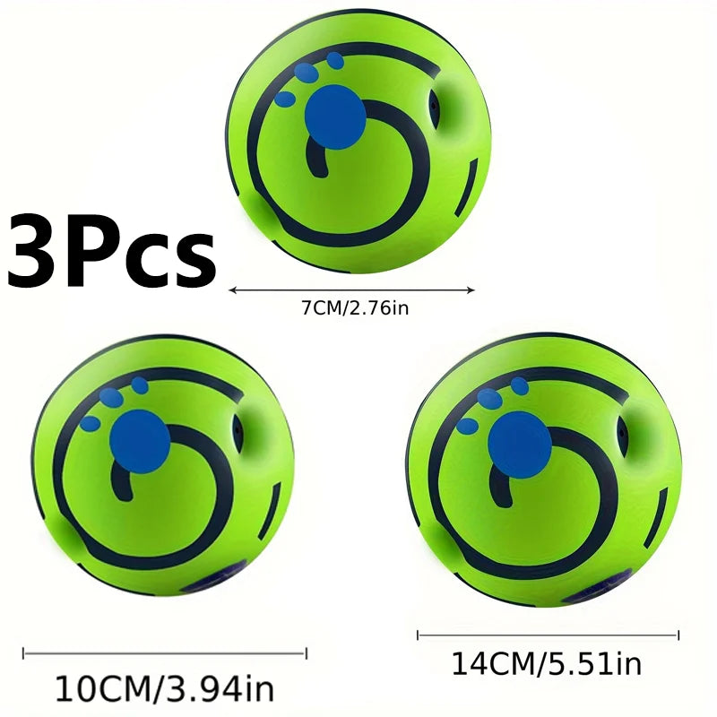 Squeaky Giggle Wobble Ball - Durable, Interactive Chew Toy.