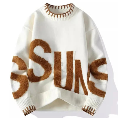 Trendy Men's Loose-Fit Knitted Sweater.