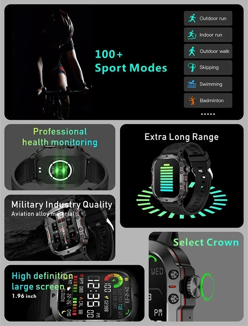 Smartwatch Waterproof Bluetooth Call Ai Voice.