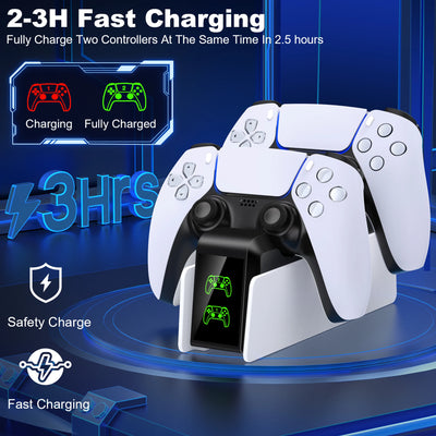 Dual Fast Charger for PS5 Wireless Controller Stand for Sony PlayStation.