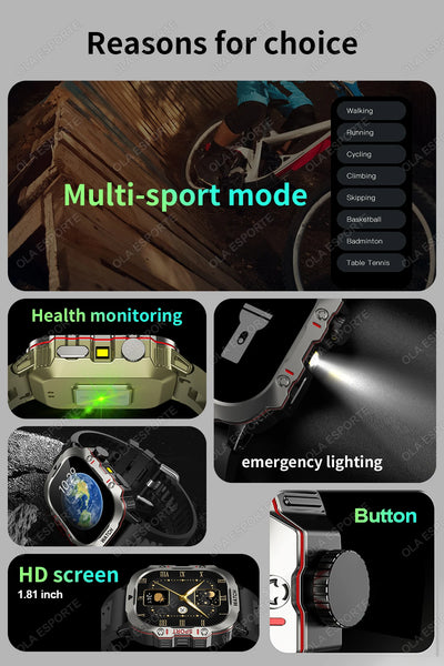 Military Smart Watch Sports Fitness Tracker.