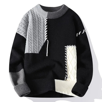Trendy Men's Loose-Fit Knitted Sweater.