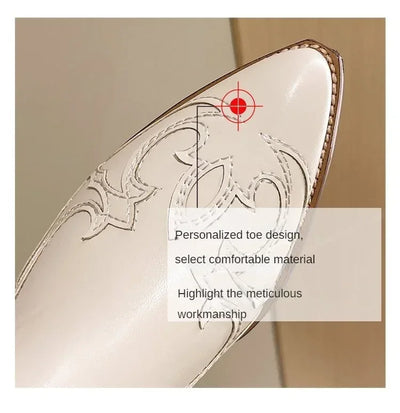 Cowboy Boot Embroidered Shoes Autumn.
