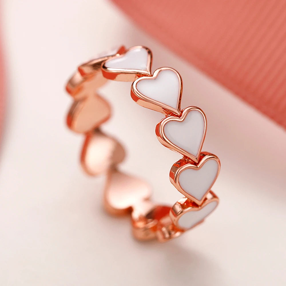 Heart Rings Rose Gold Color.