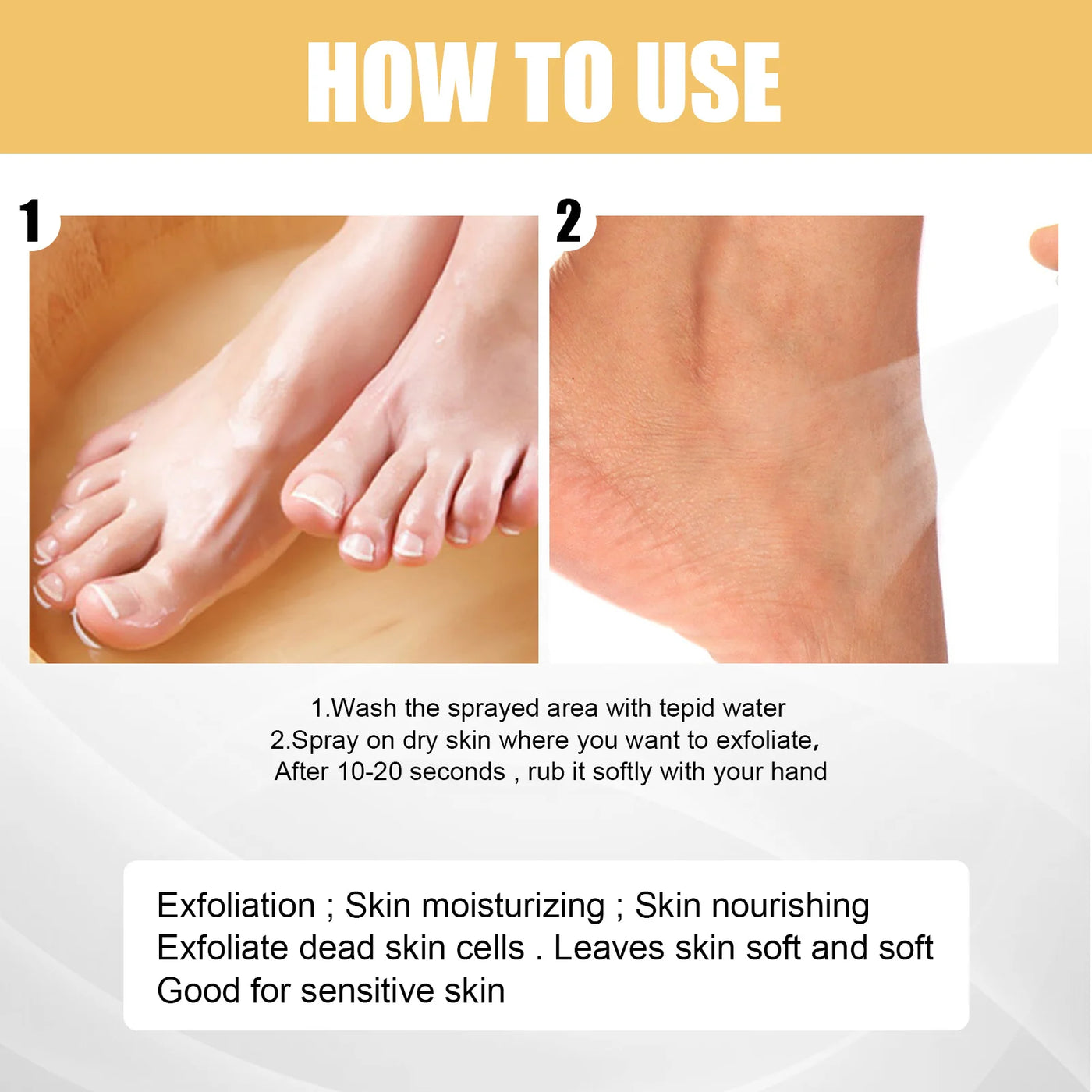 Foot Exfoliating Spray Repair Brightening Anti-Drying.