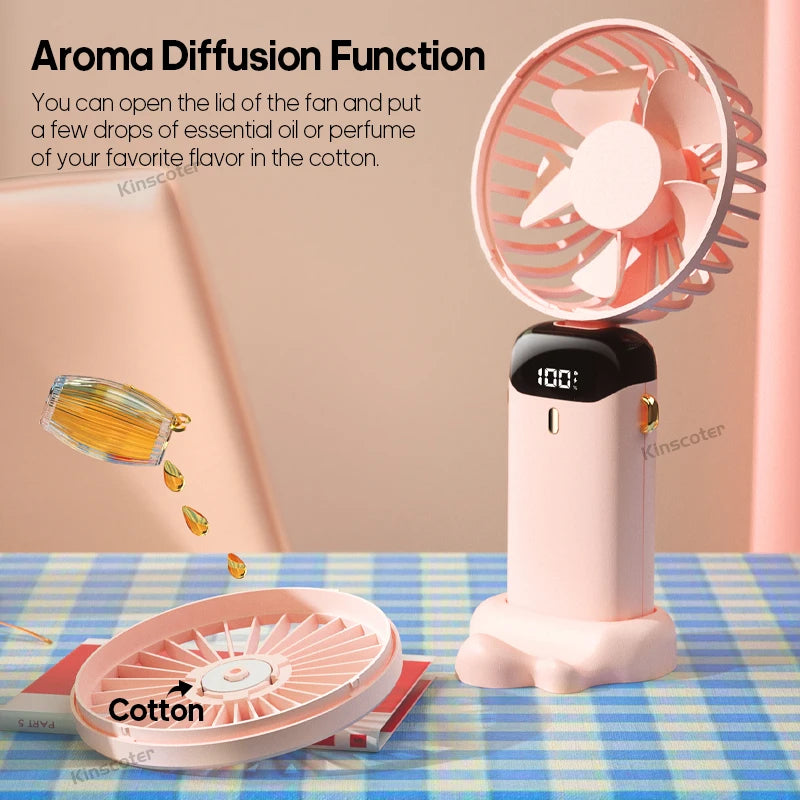 Mini Fan Foldable Portable Neck Hanging.