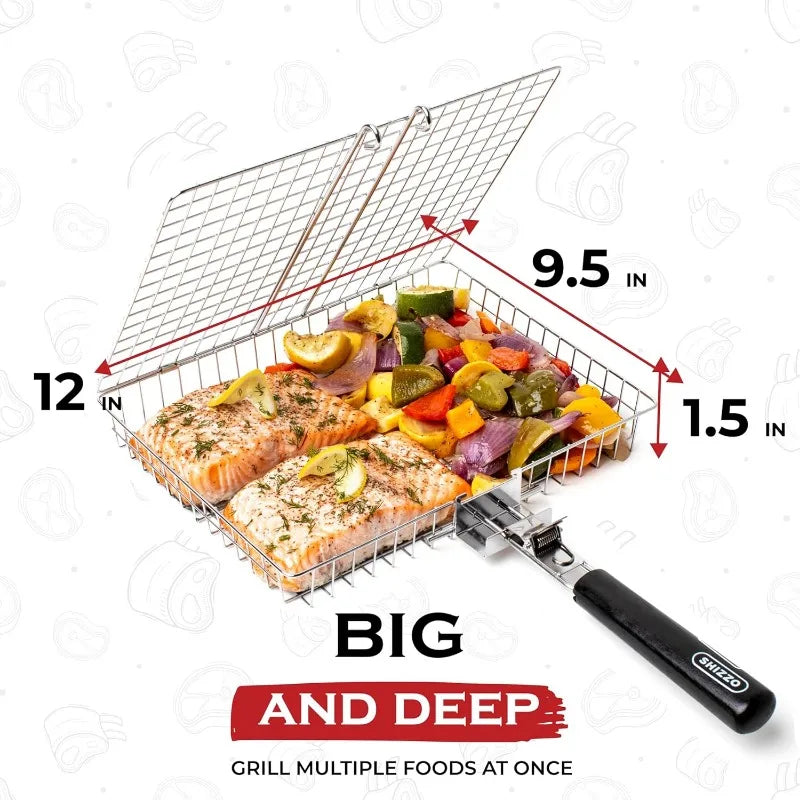 Stainless Steel Folding Grill Basket.